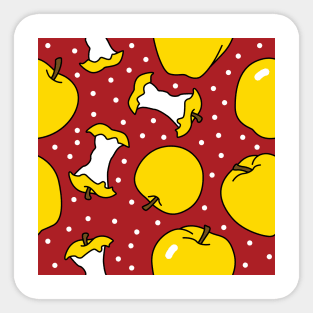 Yellow Apples with Polka Dots Sticker